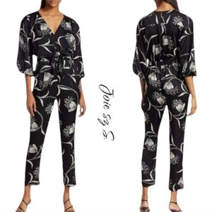 Joie Black Floral print Jumpsuit sz S